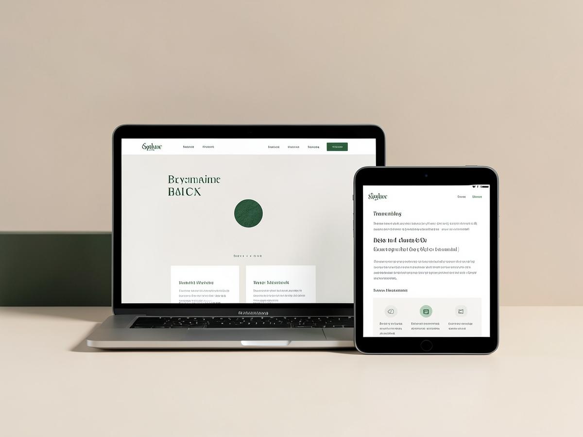 Laptop and tablet showing a clean, modern website design